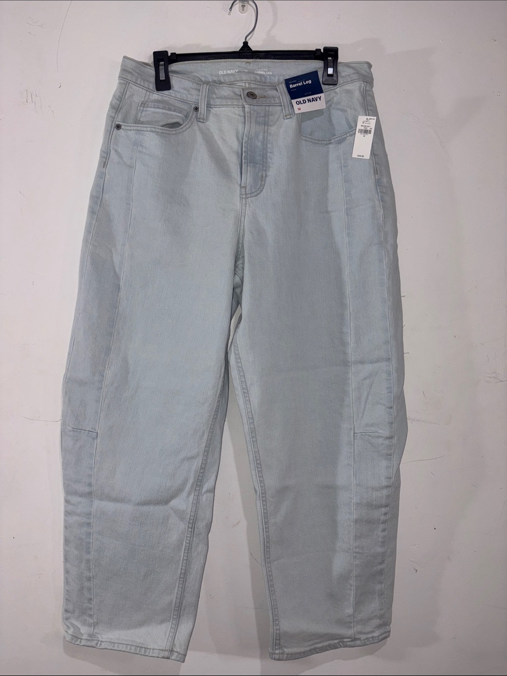 Old Navy High Rise Barrel Leg Ankle Jeans Women’s 12 NWT Light Wash